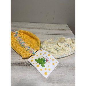 Two hand made crocheted hats